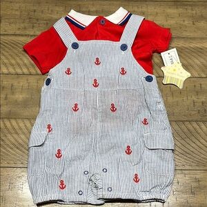 Nursery Rhyme Anchor and Striped Overalls